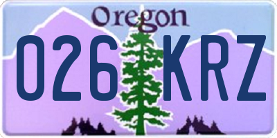 OR license plate 026KRZ