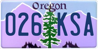 OR license plate 026KSA