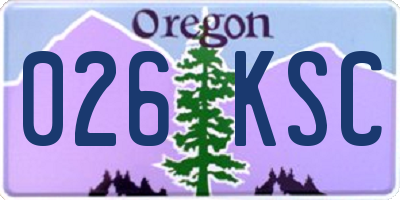OR license plate 026KSC