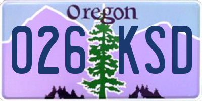 OR license plate 026KSD