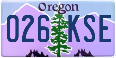 OR license plate 026KSE