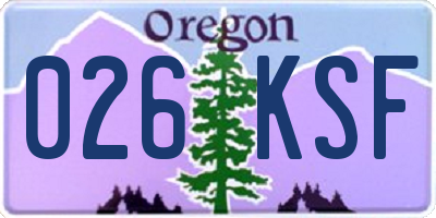 OR license plate 026KSF