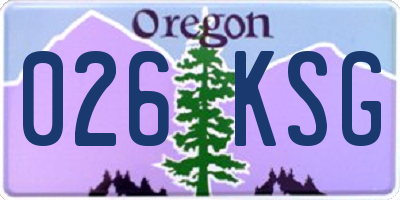 OR license plate 026KSG