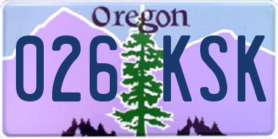 OR license plate 026KSK