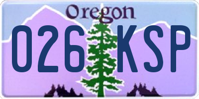 OR license plate 026KSP