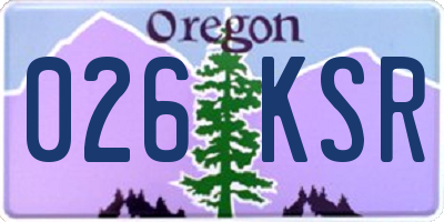 OR license plate 026KSR