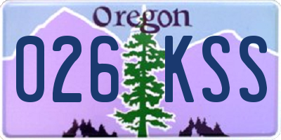 OR license plate 026KSS