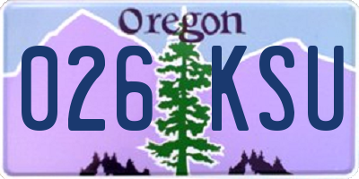 OR license plate 026KSU