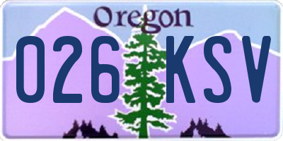 OR license plate 026KSV