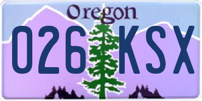 OR license plate 026KSX
