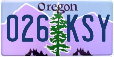 OR license plate 026KSY