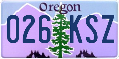 OR license plate 026KSZ