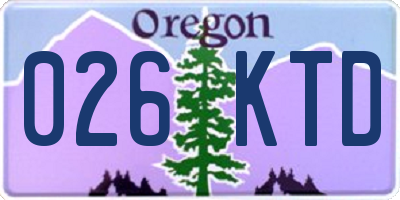 OR license plate 026KTD