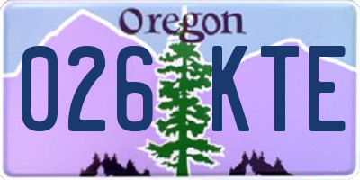 OR license plate 026KTE