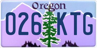 OR license plate 026KTG