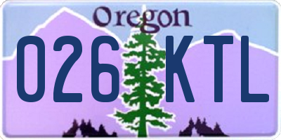 OR license plate 026KTL