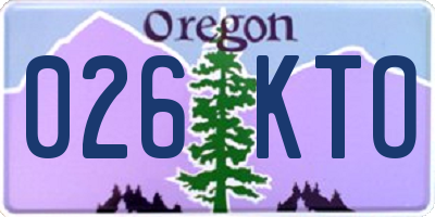 OR license plate 026KTO