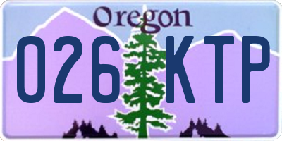 OR license plate 026KTP