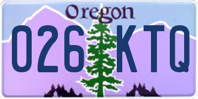 OR license plate 026KTQ