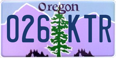 OR license plate 026KTR