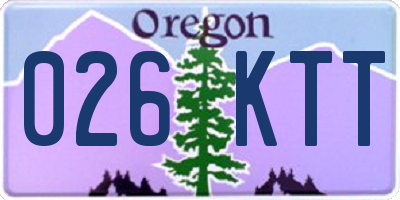 OR license plate 026KTT