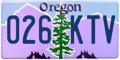 OR license plate 026KTV