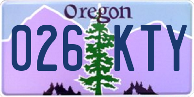 OR license plate 026KTY