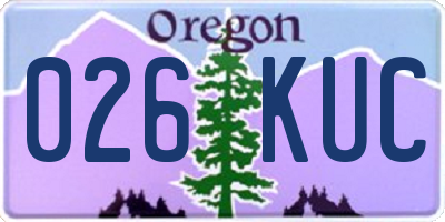 OR license plate 026KUC