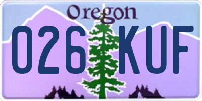 OR license plate 026KUF