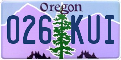 OR license plate 026KUI