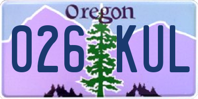 OR license plate 026KUL
