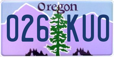 OR license plate 026KUO