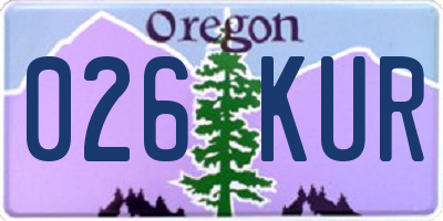 OR license plate 026KUR