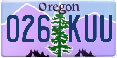 OR license plate 026KUU