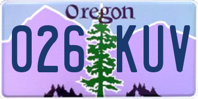OR license plate 026KUV