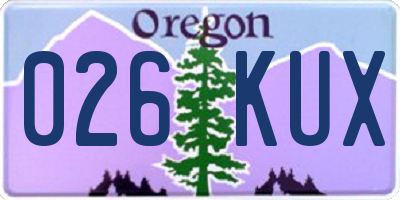 OR license plate 026KUX