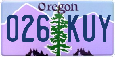 OR license plate 026KUY