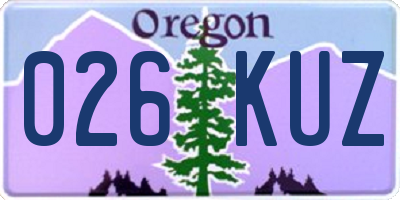 OR license plate 026KUZ