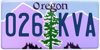 OR license plate 026KVA