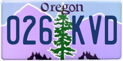 OR license plate 026KVD