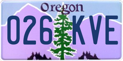 OR license plate 026KVE