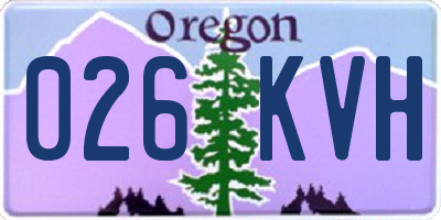 OR license plate 026KVH