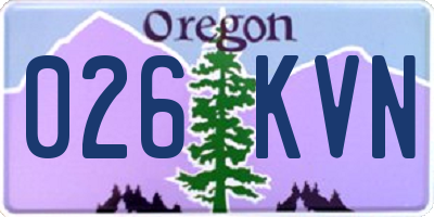 OR license plate 026KVN