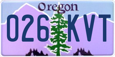 OR license plate 026KVT