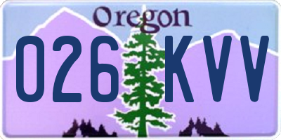 OR license plate 026KVV