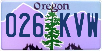 OR license plate 026KVW