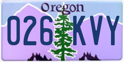 OR license plate 026KVY