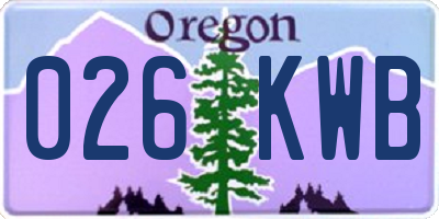 OR license plate 026KWB