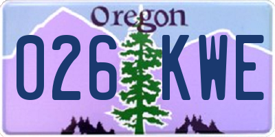 OR license plate 026KWE