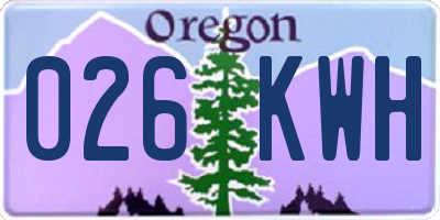 OR license plate 026KWH